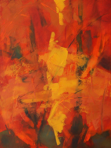 Burning #1 - Oil Painting by Alexandria Levin