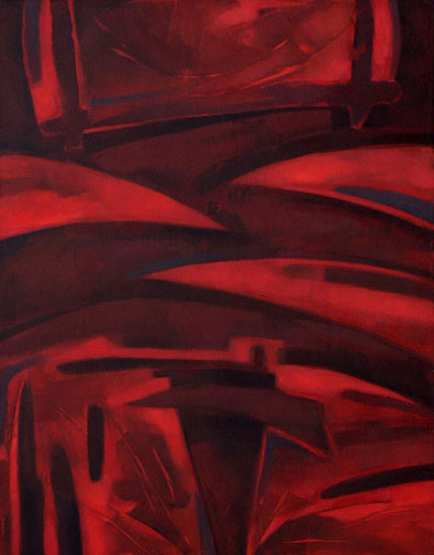 Red Painting #3 - Oil Painting by Alexandria Levin
