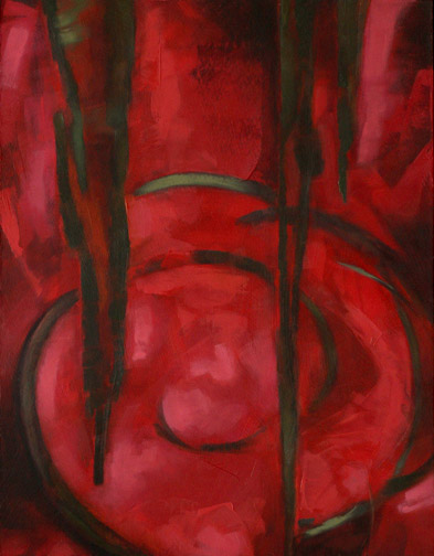 Red Painting #8 - Oil Painting by Alexndria Levin