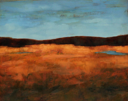Small Blue Pond - Oil Painting by Alexandria Levin