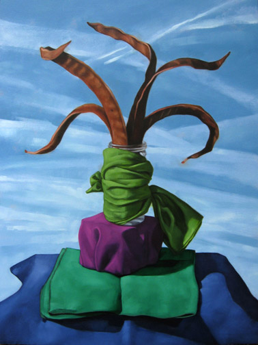 Curly Brown Pods - Oil Painting by Alexandria Levin