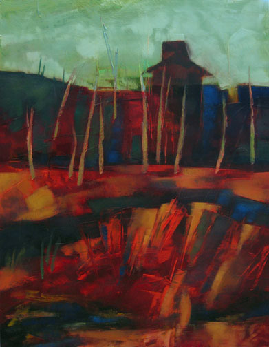 Eastern Scrub Tower - Oil Painting by Alexandria Levin