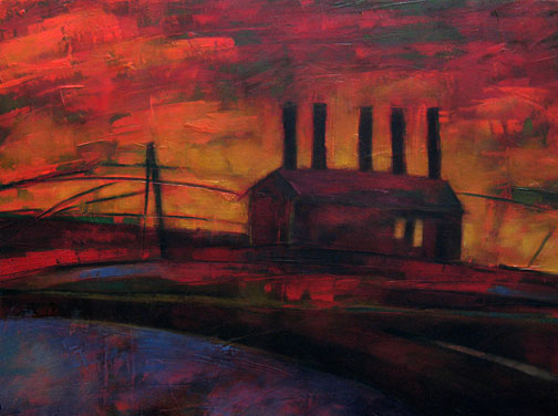 Red Meadowlands - Oil Painting by Alexandria Levin