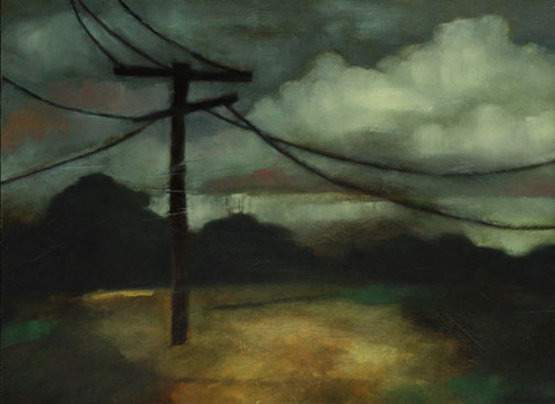 Telephone Pole - Oil Painting by Alexandria Levin