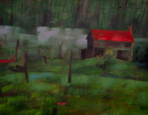 Yellowish Door - Oil Painting by Alexandria Levin