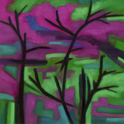Pink Flower Tree - Oil Painting by Alexandria Levin